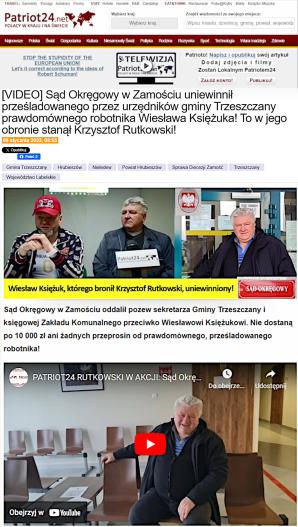 RUTKOWSKI: Nowa Wójt w Trzeszczanach! Koniec rządów skazanego  Stanisława Cz. i uznanego winnym przestępstwa tymczasowego zarządcy Pawła L. Koniec prześladowania prawdomównego robotnika Wiesława Księżuka i seniorów!