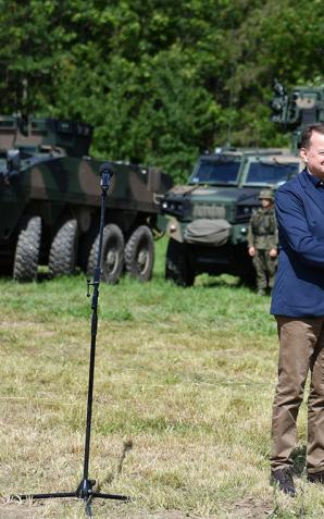 [VIDEO] Przesmyk suwalski jest bezpieczny dzięki służbie żołnierzy. Spotkanie z prezydentem Litwy i szefem litewskiego resortu obrony