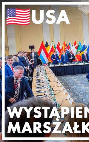 [VIDEO] Wystąpienie Marszałka Sejmu podczas spotkania przewodniczących parlamentów Państw NATO w Waszyngtonie