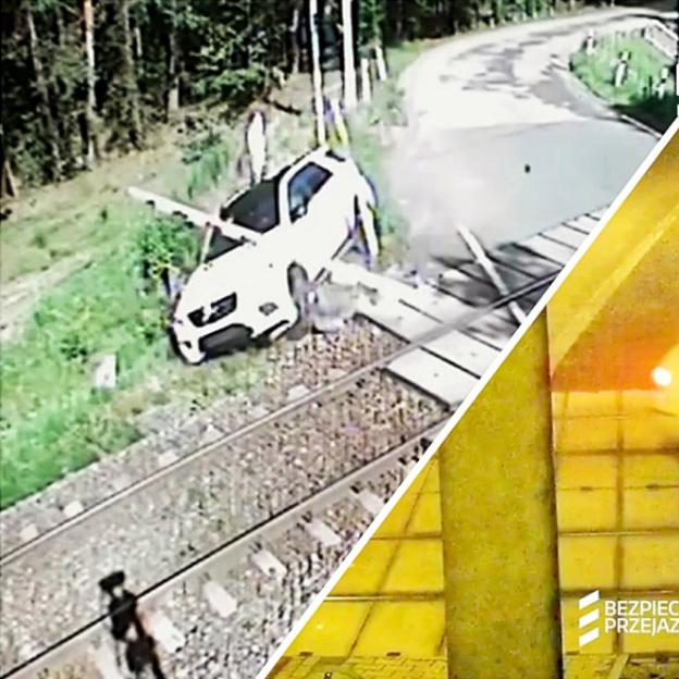 [VIDEO] Ważne Młyny, Niegoszowice - niebezpieczne zdarzenia na przejeździe kolejowo-drogowym