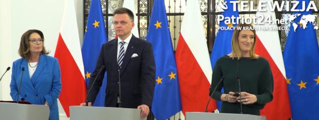 [VIDEO] R. Metsola: Polska ma bardzo dobrą pozycję do bycia liderem UE na następne pół roku. Bezpieczeństwo w centrum uwagi prezydencji